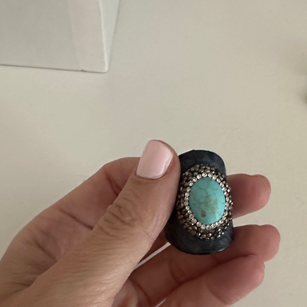 Turquoise and Silver Fashion Ring